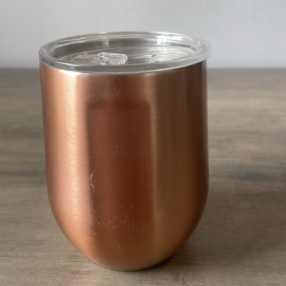 Corkcicle copper color 12 ounce insulated stemless wine glass with top - Picture 3 of 4